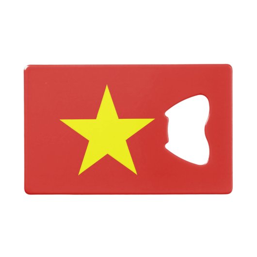 スチールボトルオープナーとベトナム国旗 クレジットカード栓抜き (正面(横))