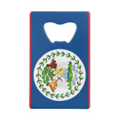 スチールボトルオープナーとベリーズ国旗 クレジットカード栓抜き (裏面)