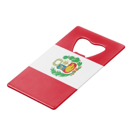 スチールボトルオープナーとペルー国旗 クレジットカード栓抜き (裏面アングル)