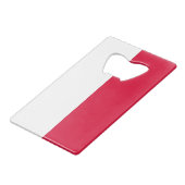 スチールボトルオープナーとポーランド国旗 クレジットカード栓抜き (正面アングル)