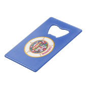 スチールボトルオープナーとミネソタ州旗 クレジットカード栓抜き (裏面アングル)