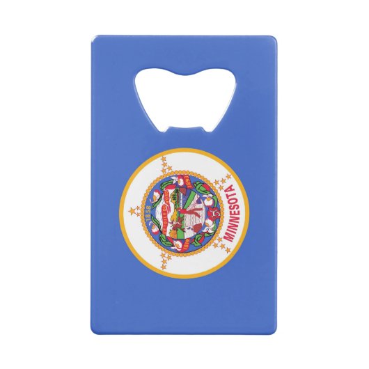 スチールボトルオープナーとミネソタ州旗 クレジットカード栓抜き (裏面)