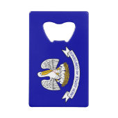 スチールボトルオープナーとルイジアナ州旗（米国） クレジットカード栓抜き (正面)