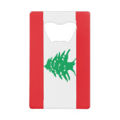 スチールボトルオープナーとレバノン国旗 クレジットカード栓抜き (正面)