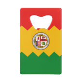 スチールボトルオープナーとロサンゼルスの国旗 クレジットカード栓抜き (裏面)