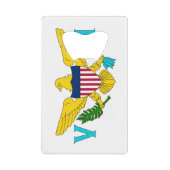 スチールボトルオープナーとヴァージン諸島国旗 クレジットカード栓抜き (正面)