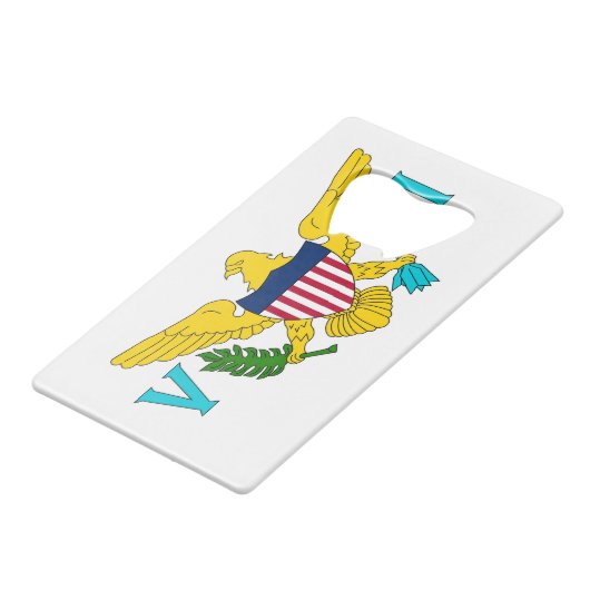 スチールボトルオープナーとヴァージン諸島国旗 クレジットカード栓抜き (裏面アングル)