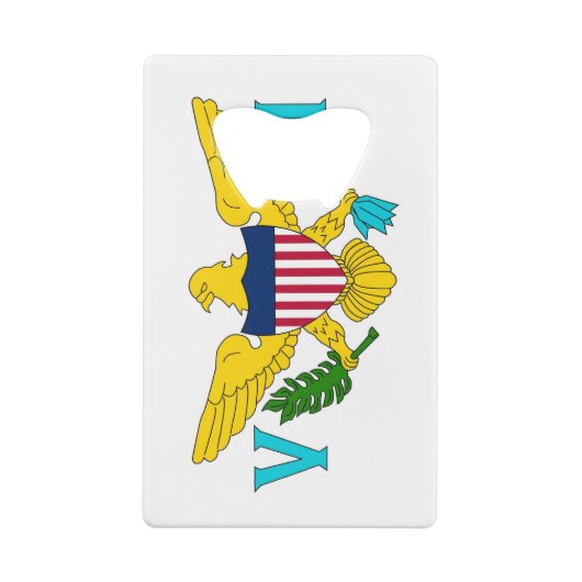 スチールボトルオープナーとヴァージン諸島国旗 クレジットカード栓抜き (裏面)