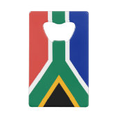 スチールボトルオープナーと南アフリカ国旗 クレジットカード栓抜き (正面)