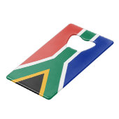 スチールボトルオープナーと南アフリカ国旗 クレジットカード栓抜き (裏面アングル)