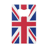 スチールボトルオープナーと王国統一された国旗 クレジットカード栓抜き (正面)