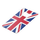 スチールボトルオープナーと王国統一された国旗 クレジットカード栓抜き (正面アングル)