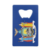 スチールボトルオープナーと米国ニューヨーク州旗 クレジットカード栓抜き (裏面)