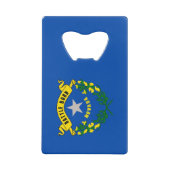 スチールボトルオープナーと米国ネバダ州旗 クレジットカード栓抜き (正面)