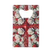 スチールボトルオープナーと英語バラ クレジットカード栓抜き (裏面)