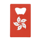 スチールボトルオープナーと香港国旗 クレジットカード栓抜き (正面)