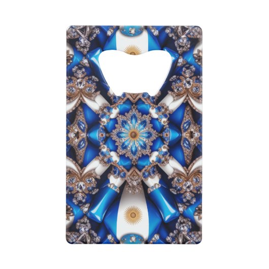 スチールボトルオープナー(アルゼンチン色) クレジットカード栓抜き (正面)