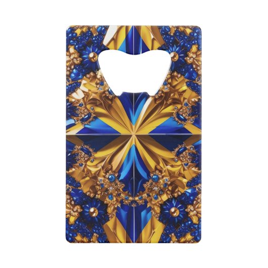 スチールボトルオープナー(スウェーデン色) クレジットカード栓抜き (正面)