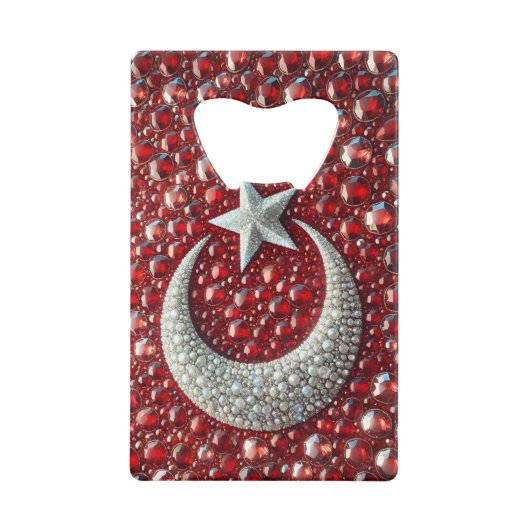 スチールボトルオープナー（トルコ色） クレジットカード栓抜き (正面)