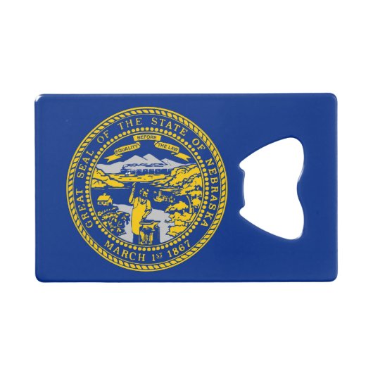スチールボトルオープナー(ネブラスカ州旗) クレジットカード栓抜き (正面(横))