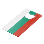 スチールボトルオープナー(ブルガリア国旗) クレジットカード栓抜き (正面アングル)