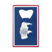 スチールボトルオープナー（ワイオミング州旗あり） クレジットカード栓抜き (正面)