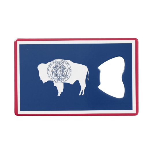 スチールボトルオープナー（ワイオミング州旗あり） クレジットカード栓抜き (正面(横))