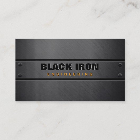 スチールメタルプレートテクスチャエンジニアリング名刺 名刺 (正面)
