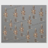スチールモダングレイ金ゴールドくるみ割りブロンズ ラッピングペーパー (フラット)