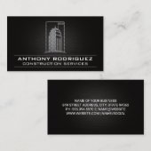 スチール建物ロゴ | 建築クレーン 名刺 (正面/裏面)