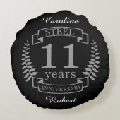 スチール結婚十一周年記念11年 ラウンドクッション (裏面)