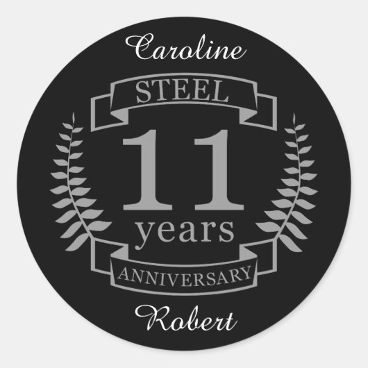 スチール結婚十一周年記念11年 ラウンドシール (正面)