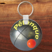 スチール製のペタンケデザインのスリックなボール キーホルダー (正面)