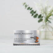 スチール | メタリック | ドリルロゴ 名刺 (スタンド正面)