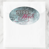 スチールNヒール青オーバルステッカー 楕円形シール (バッグ)