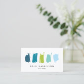 スチ絵を描ャー（青/緑） 名刺 (スタンド正面)