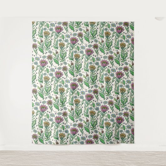 スチ芸術的カンジナビアの民俗フローラ写真の背景 タペストリー (正面)