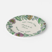 スチ芸術的カンジナビアフォークフローラブライダルシャワーCl ペーパープレート (アングル)