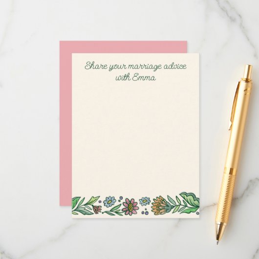 スチ芸術的カンジナビアフローラ結婚アドバイスカード エンクロージャーカード (正面/裏面インサイチュ)
