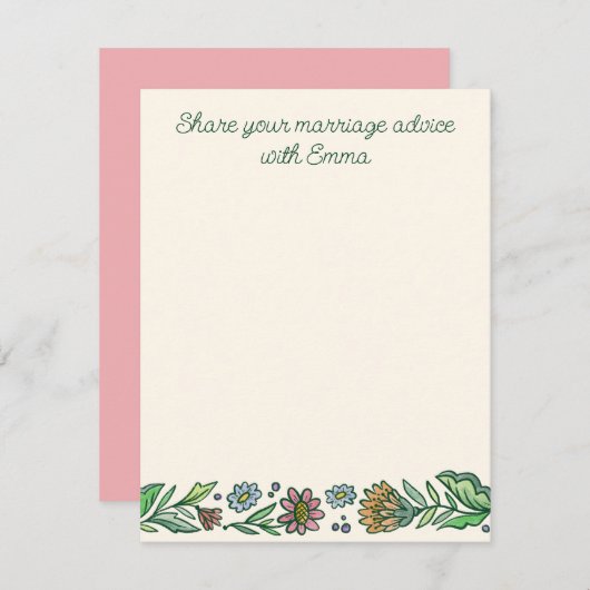 スチ芸術的カンジナビアフローラ結婚アドバイスカード エンクロージャーカード (正面/裏面)