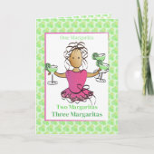 スッシーおもしろいマルガリータ女性マンガ誕生日 カード (正面)