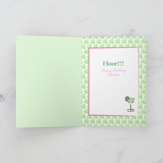 スッシーおもしろいマルガリータ女性マンガ誕生日 カード (内部)