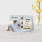 スッシーおもしろいムットいけなドッグのユーモアのクリスマスカード カード (黄色い花)