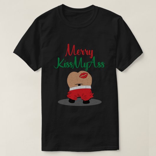 スッシーなクリスマスユーモアメリーKissMyAss Tシャツ (デザイン正面)