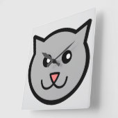 スッシーな猫丸い時計 スクエア壁時計 (傾斜)