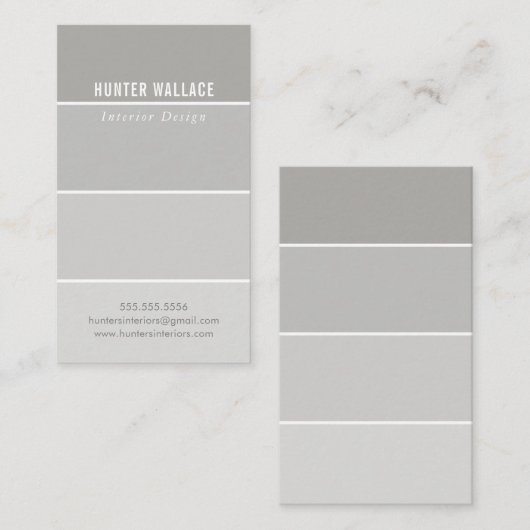 スッ絵を描プチップモダンデコグラデーショングレイ 名刺 (正面/裏面)