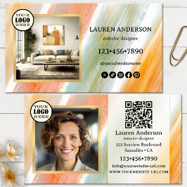 スッ芸術的プ絵を描インテリアデザイモダンナー 名刺