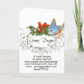 スツールのクリスマスグリーティングに白いプードル シーズンカード (裏面)