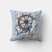 ステアリングホイールと魚釣り網を持つサメ クッション (正面)