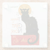 スティインレンブラックキャットクラシックフランスのアートワーク ガラスコースター (裏面)